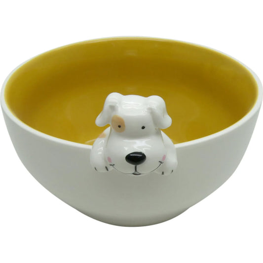 Porcelain Bowl with Dog Figure