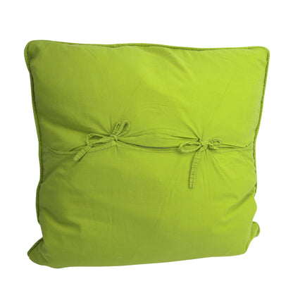 Square Quilted Cotton Bean Stitch Cushion Chartreuse - Buy 1 FREE 1