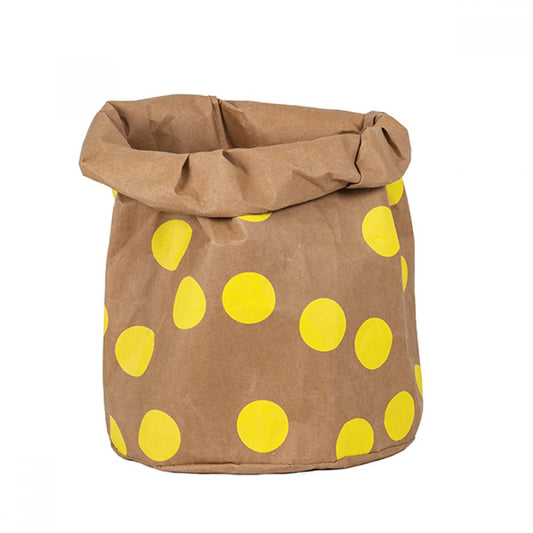 Wash Paper Storage Bag XL Yellow Spots