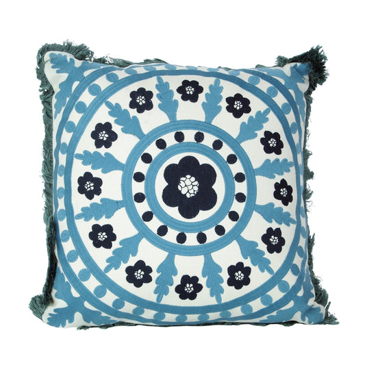 Square Polyester Mandala Embroidered Cushion