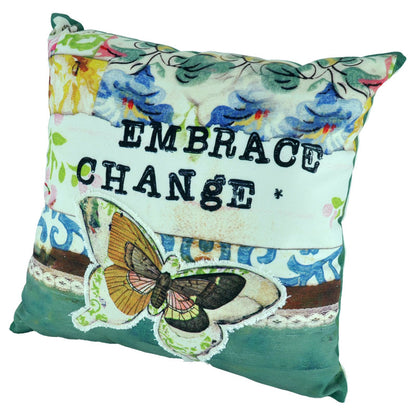 Embroidered & Printed Exquisite Scatter Cushion with Insert - Butterfly