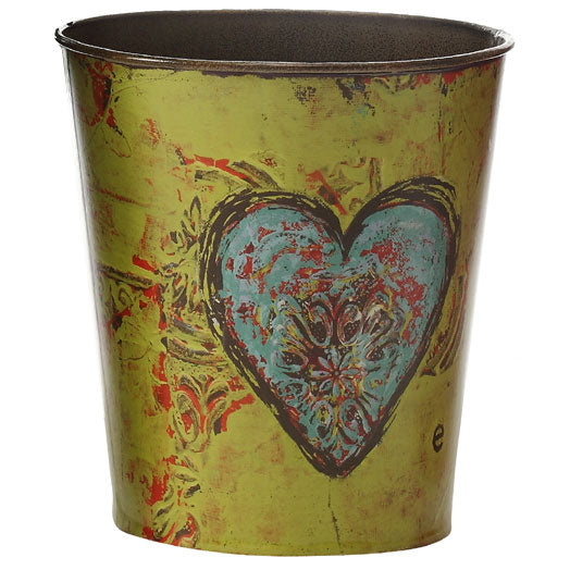 Round Tin Flower Pot - Love