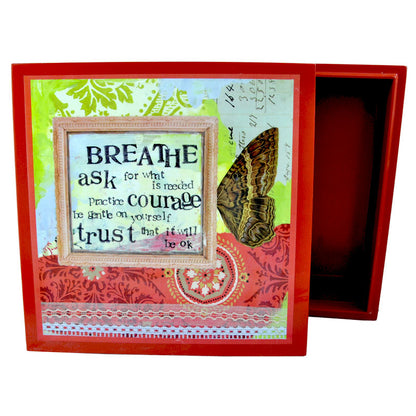 Decorative Storage/ Jewellery Wooden Box - Red