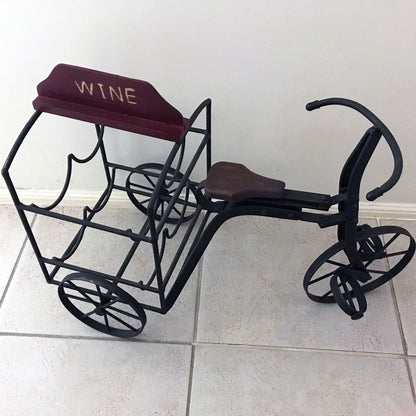 Rustic Metal Tricycle Wine Bottle Holder - SLIGHTLY SCRATCHED