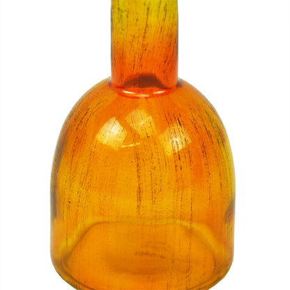 Glass Bottle with Crystal Stopper - Orange