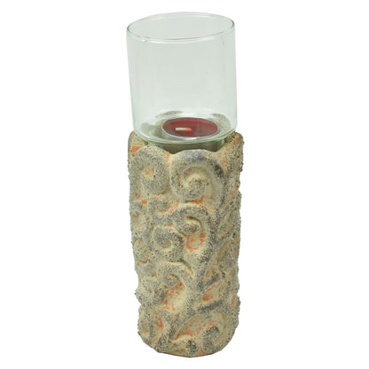 Terra Cotta & Glass Votive Candle Holder