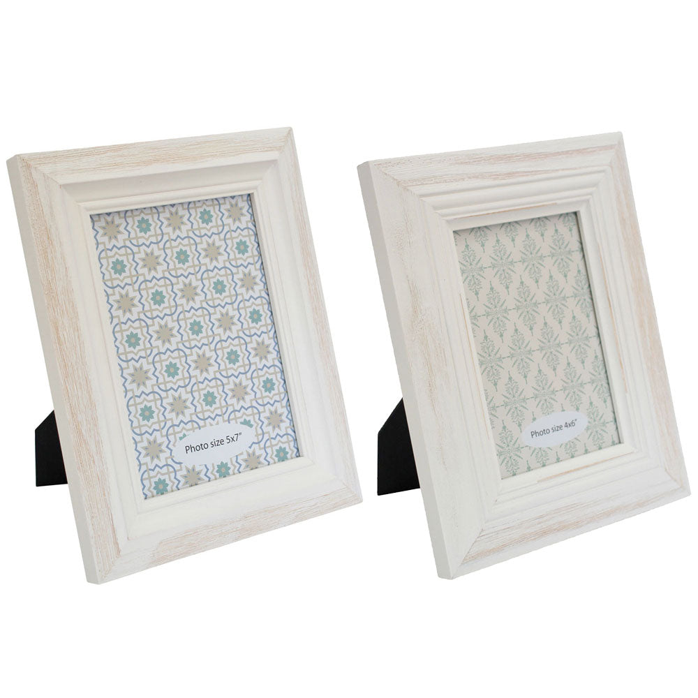 Rustic Wooden Shabby Chic Style Photo Frames Bundle Pack - Set of 2