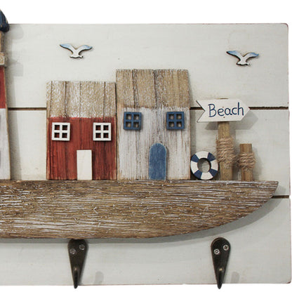 Rustic Wooden Lighthouse/Huts Wall Mounted Hook