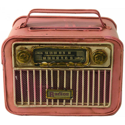 Rustic Metal Vintage Industrial Style Pink Radio Toilet Roll Holder
