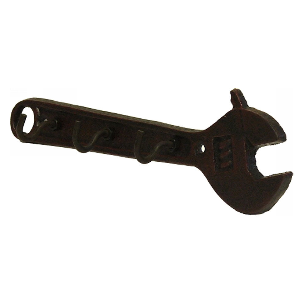 Metal Vintage Industrial Style Wrench Wall Key Holder with 3 Hooks