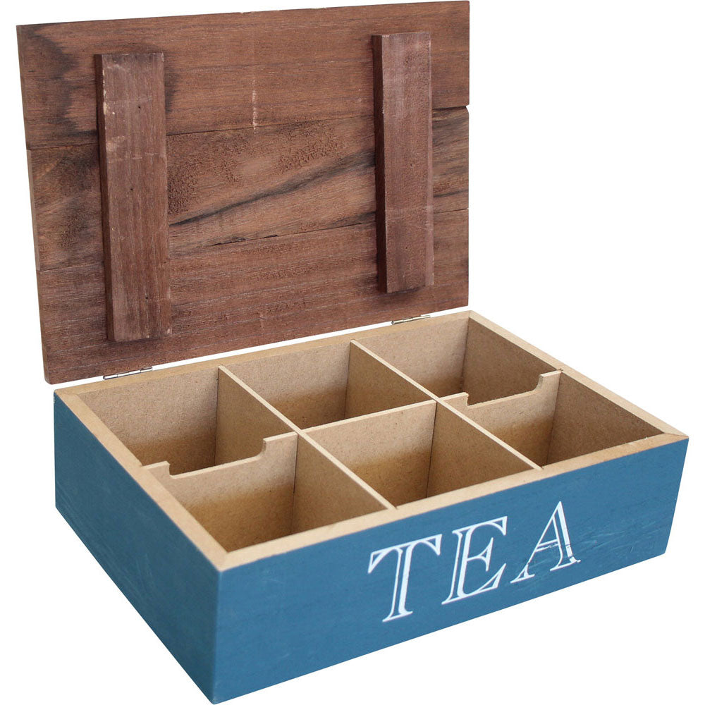 Rustic MDF Wooden Tea Storage Box Navy