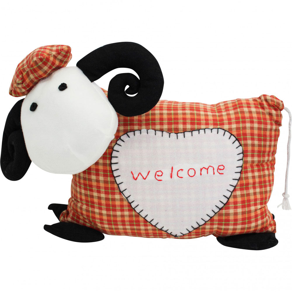 Fabric Country Farm Animal Doorstop Welcome Sheep