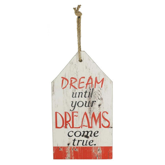 Distressed "Dreams Come True" Wooden Wall Sign