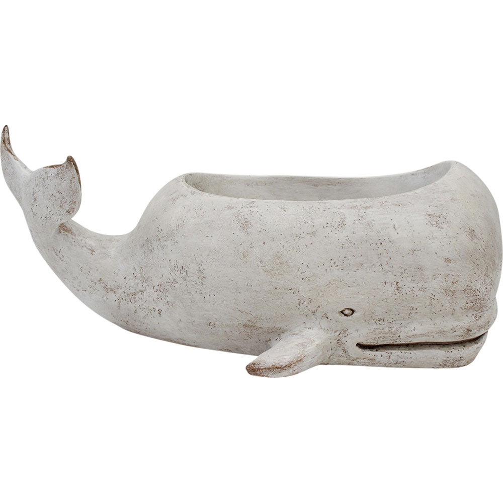 Resin Shabby Chic Style Large Whale Planter