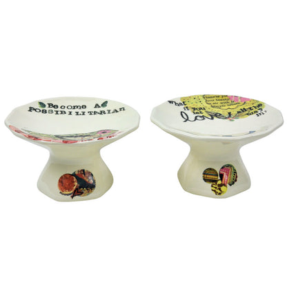 Round Stoneware Pedestals - Set of 2
